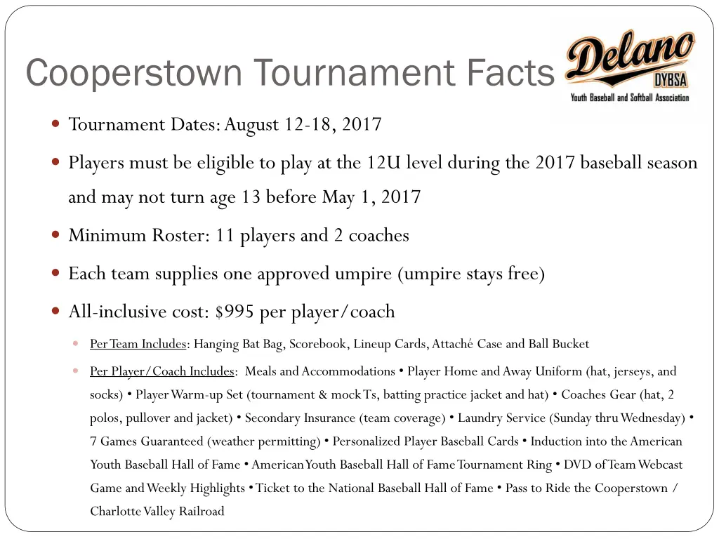 cooperstown tournament facts