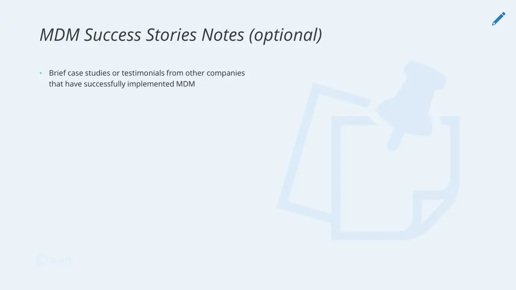 mdm success stories notes optional