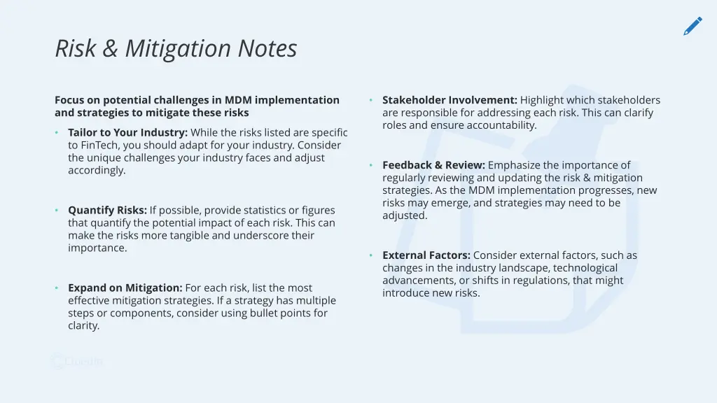 risk mitigation notes