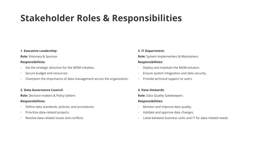 stakeholder roles responsibilities