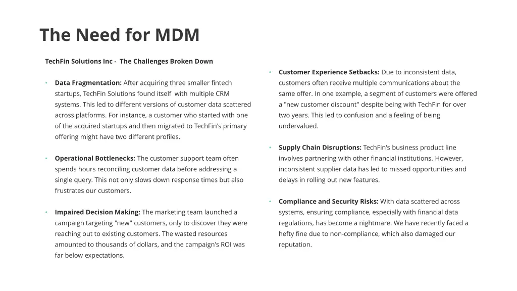 the need for mdm 1