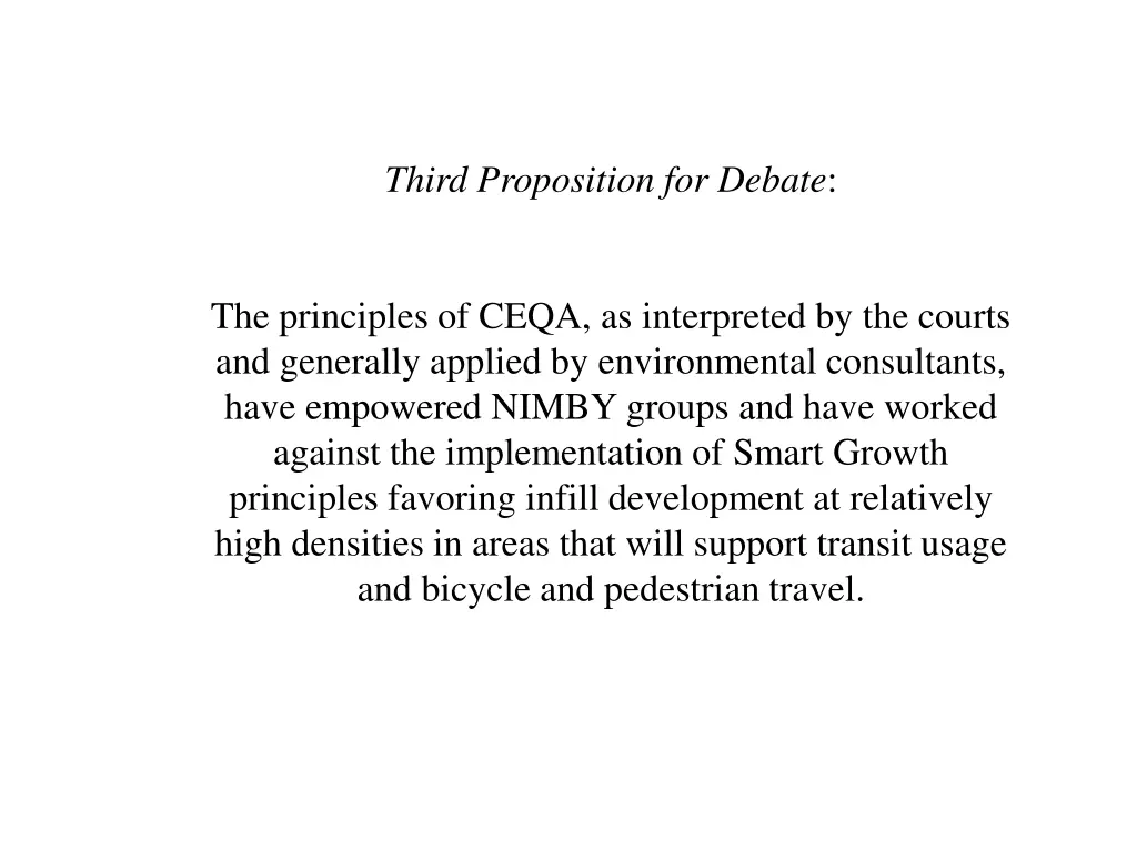 third proposition for debate