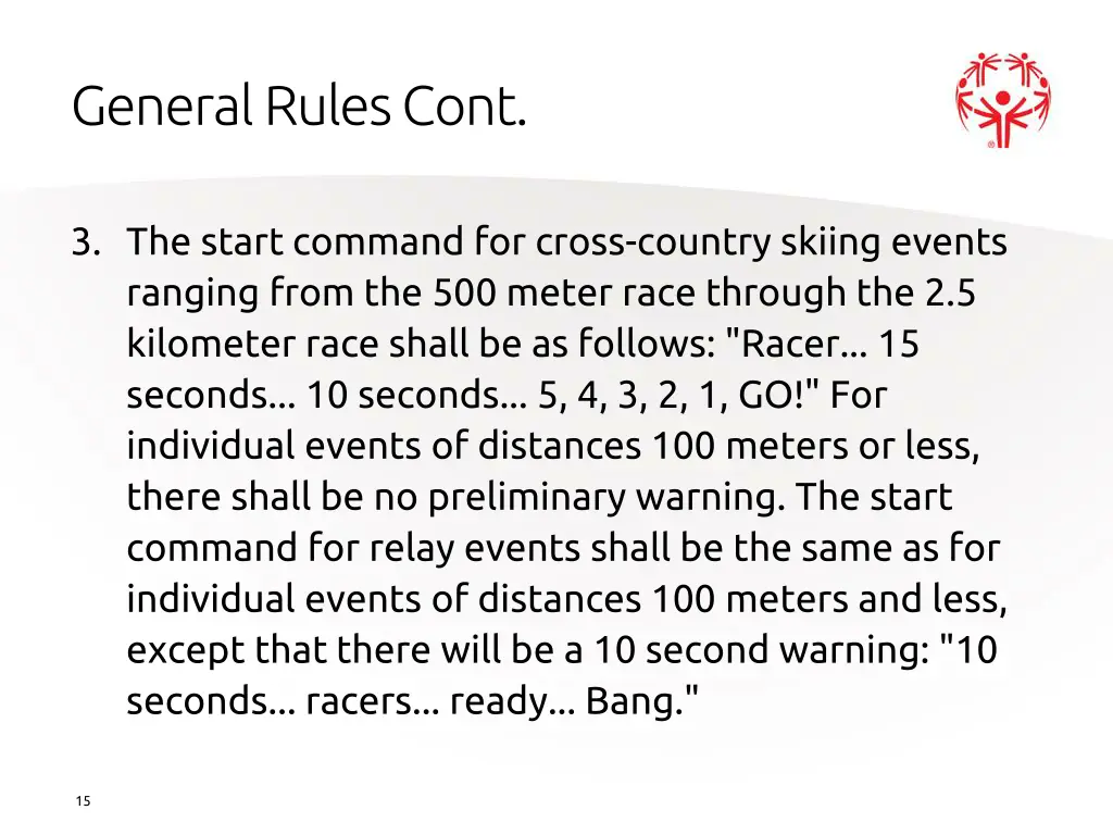 general rules cont