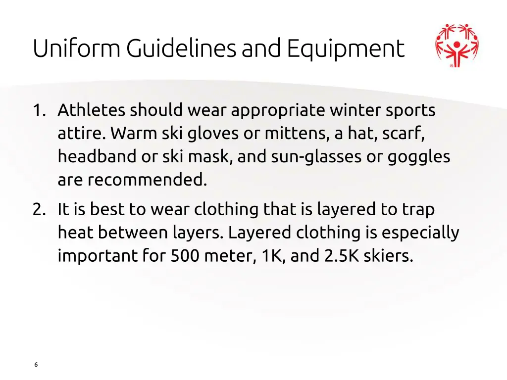 uniform guidelines and equipment 1