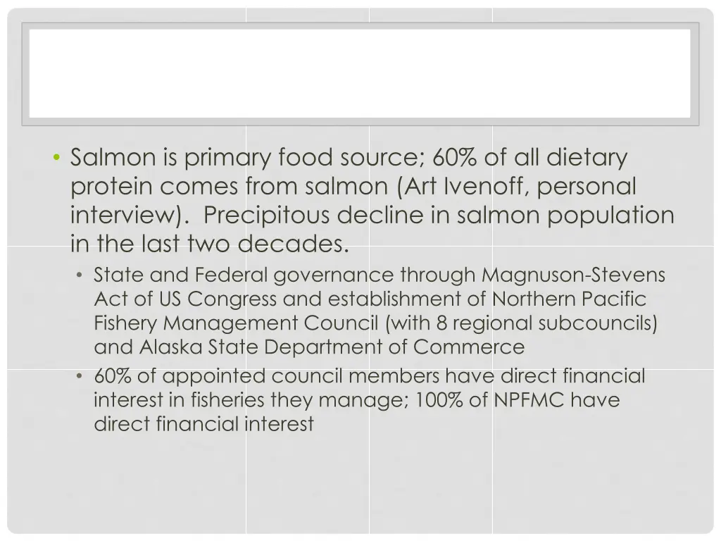 salmon is primary food source 60 of all dietary