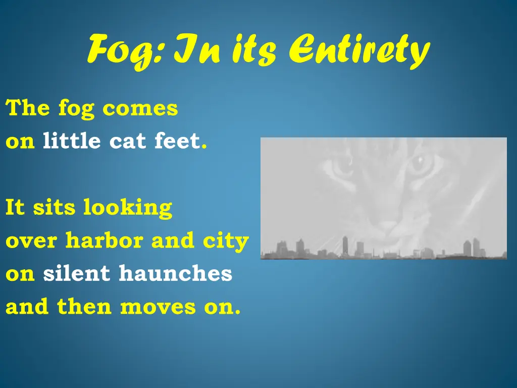 fog in its entirety