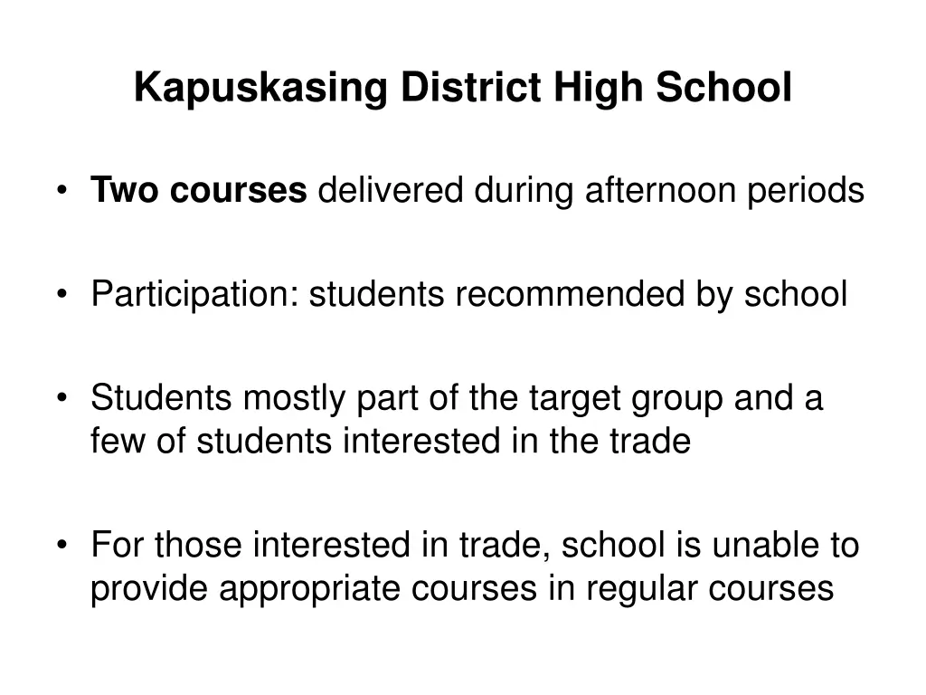 kapuskasing district high school