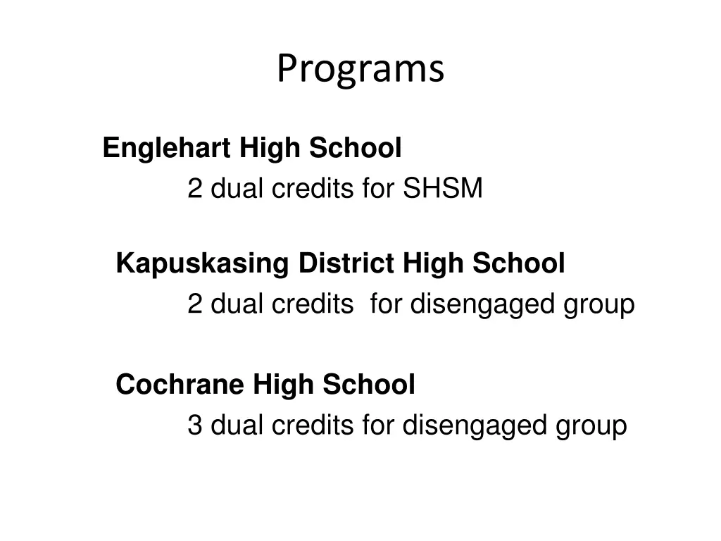 programs