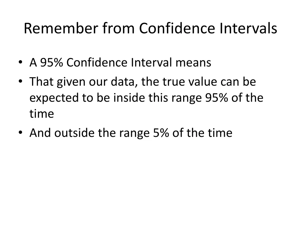 remember from confidence intervals