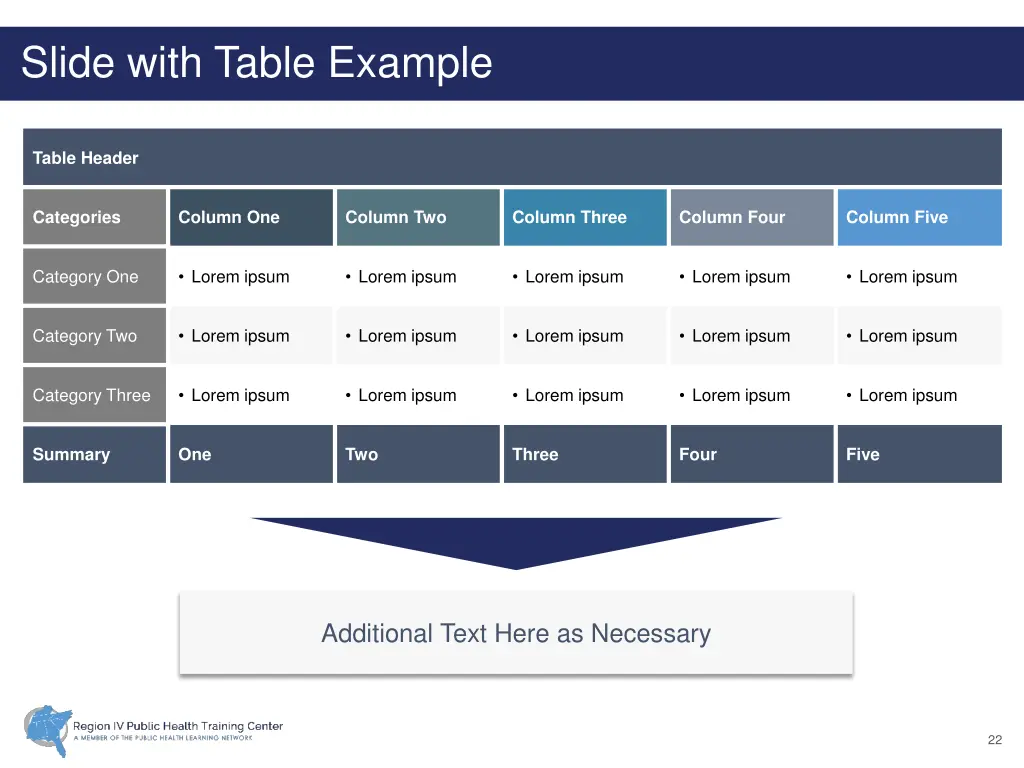 slide with table example