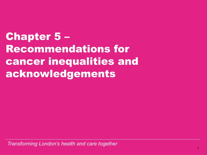 chapter 5 recommendations for cancer inequalities