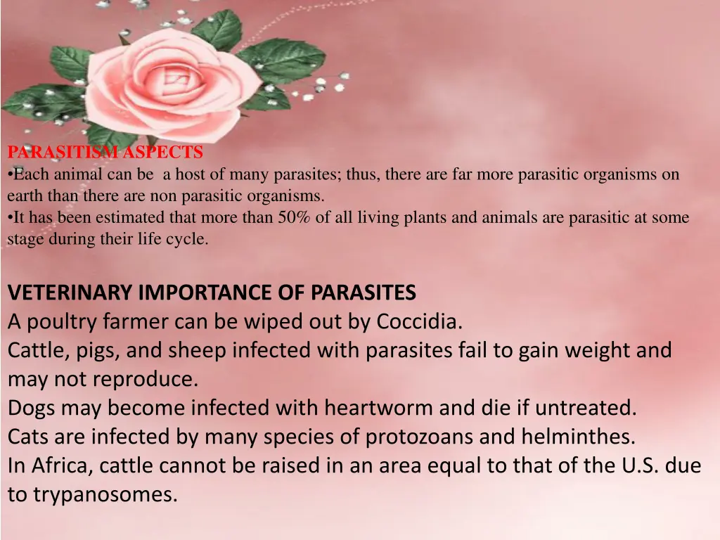 parasitism aspects each animal can be a host