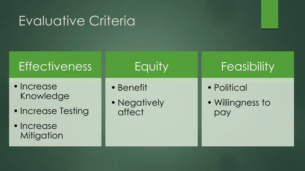 evaluative criteria