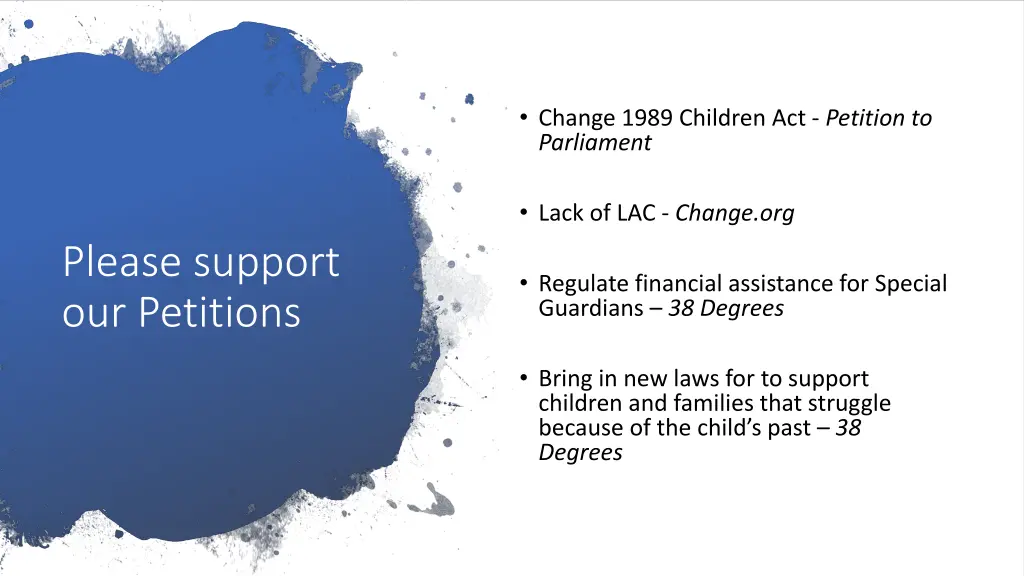 change 1989 children act petition to parliament