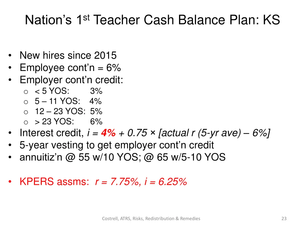 nation s 1 st teacher cash balance plan ks