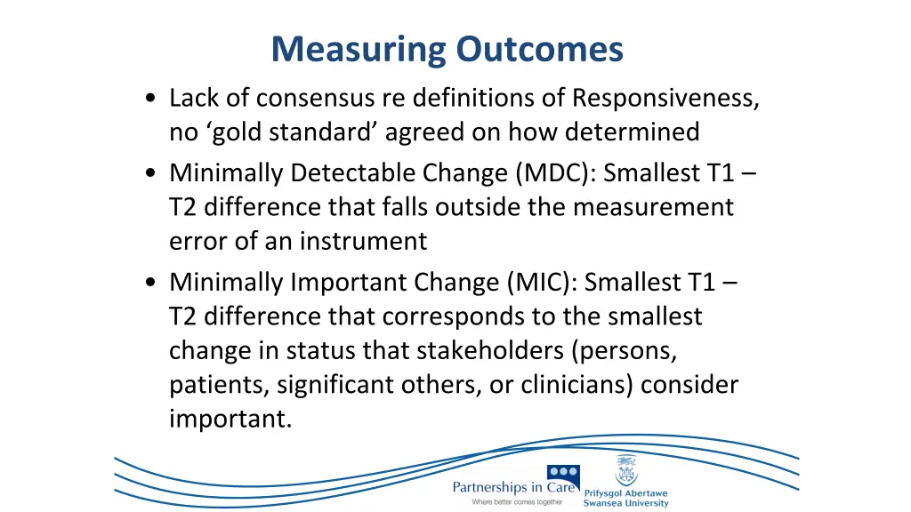 measuring outcomes lack of consensus