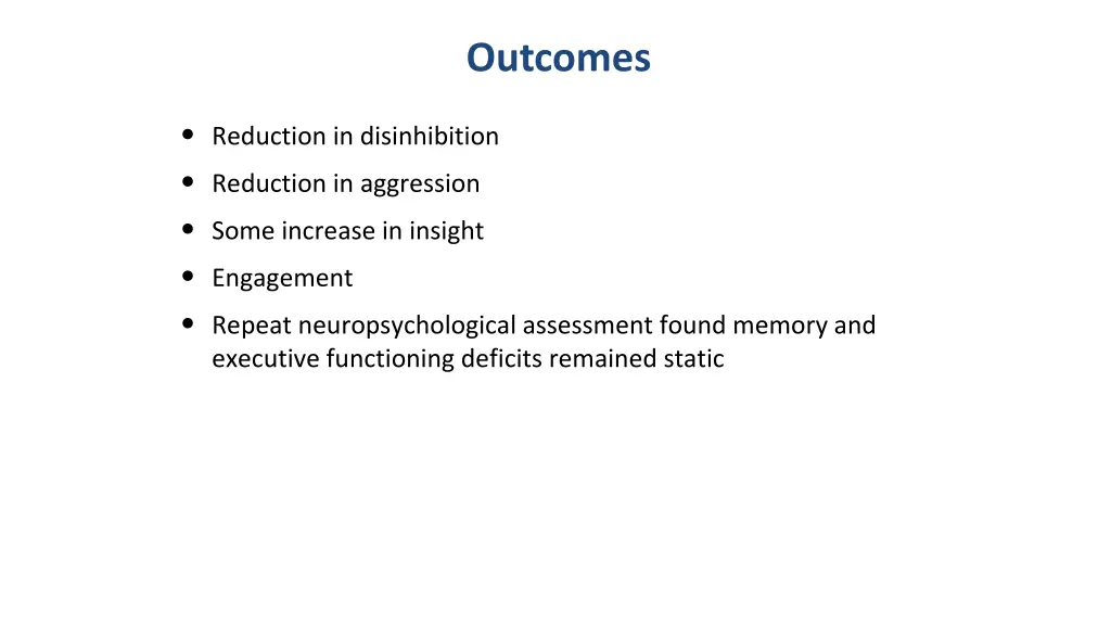 outcomes