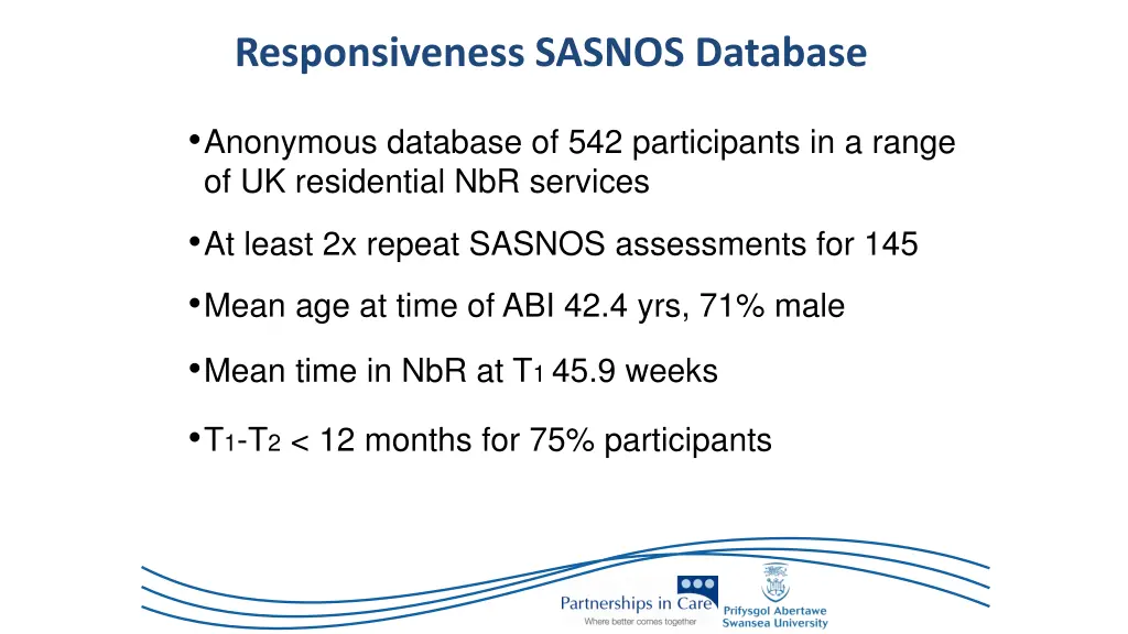 responsiveness sasnos database