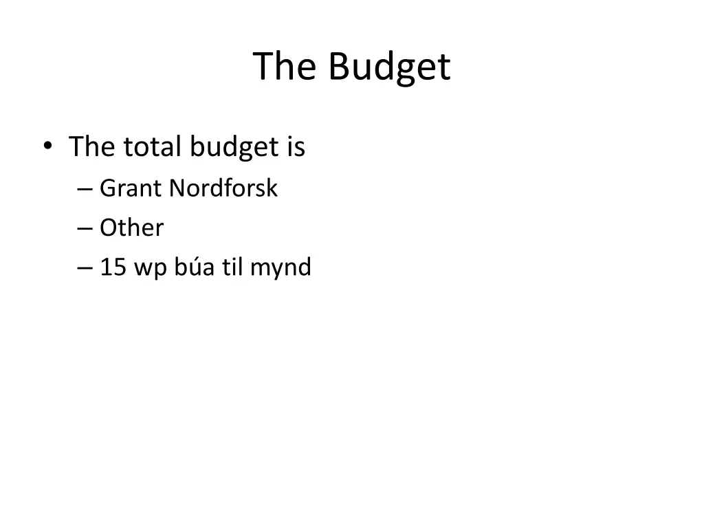 the budget