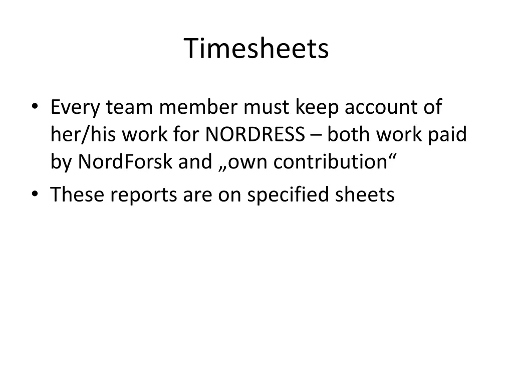 timesheets