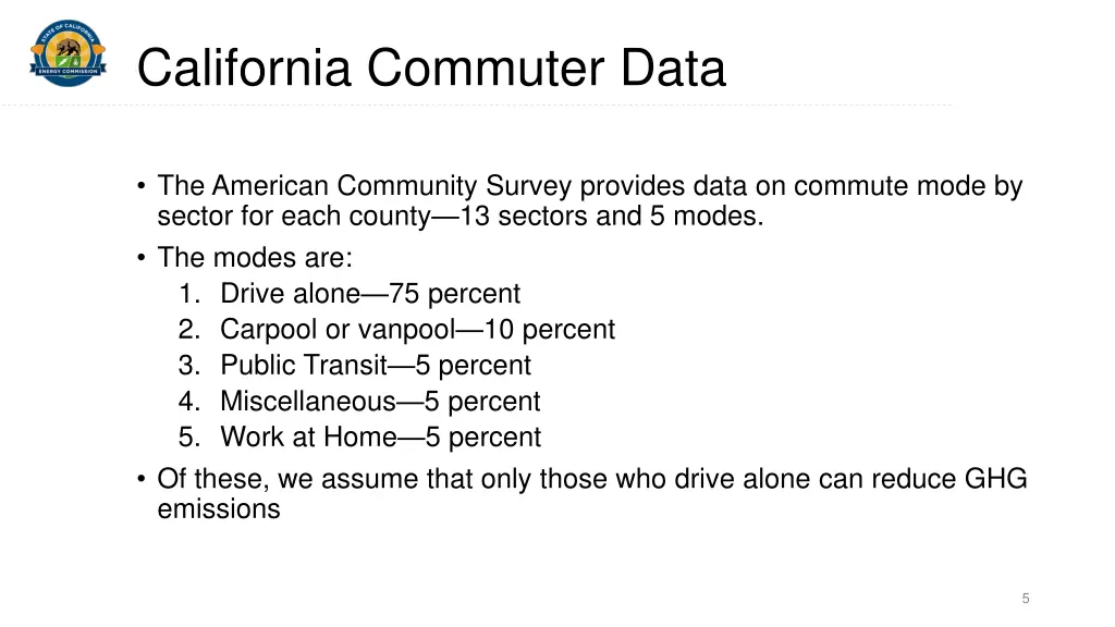 california commuter data