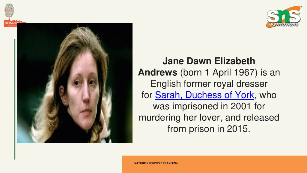 jane dawn elizabeth andrews born 1 april 1967