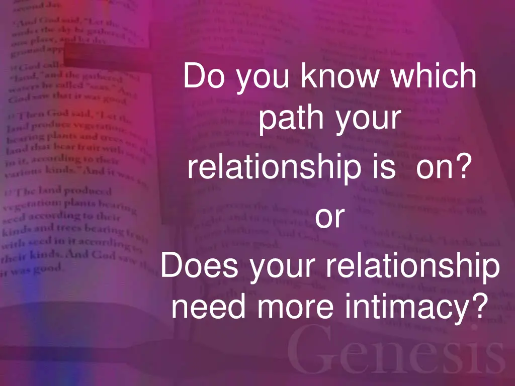 do you know which path your relationship