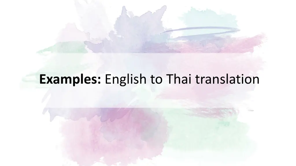 examples english to thai translation