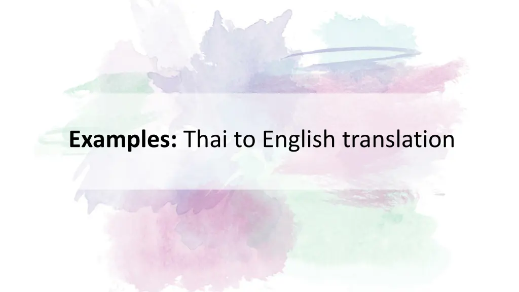 examples thai to english translation