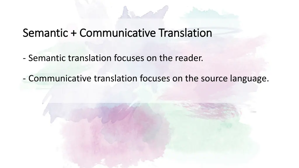 semantic communicative translation semantic