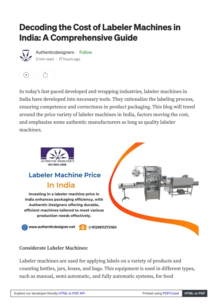 decoding the cost of labeler machines in india