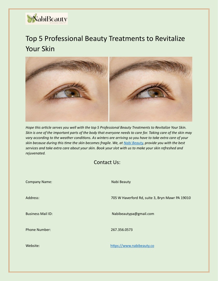 top 5 professional beauty treatments