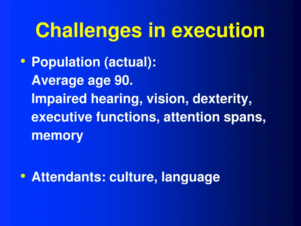 challenges in execution