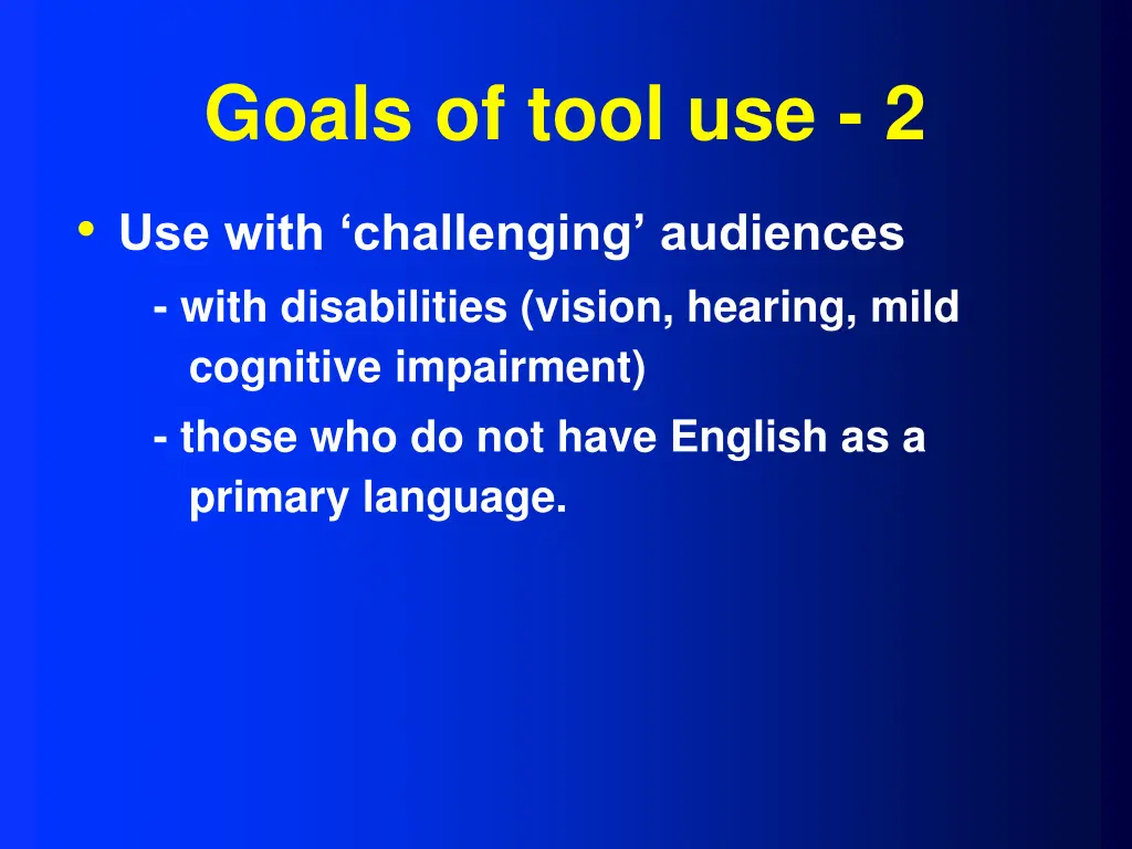 goals of tool use 2