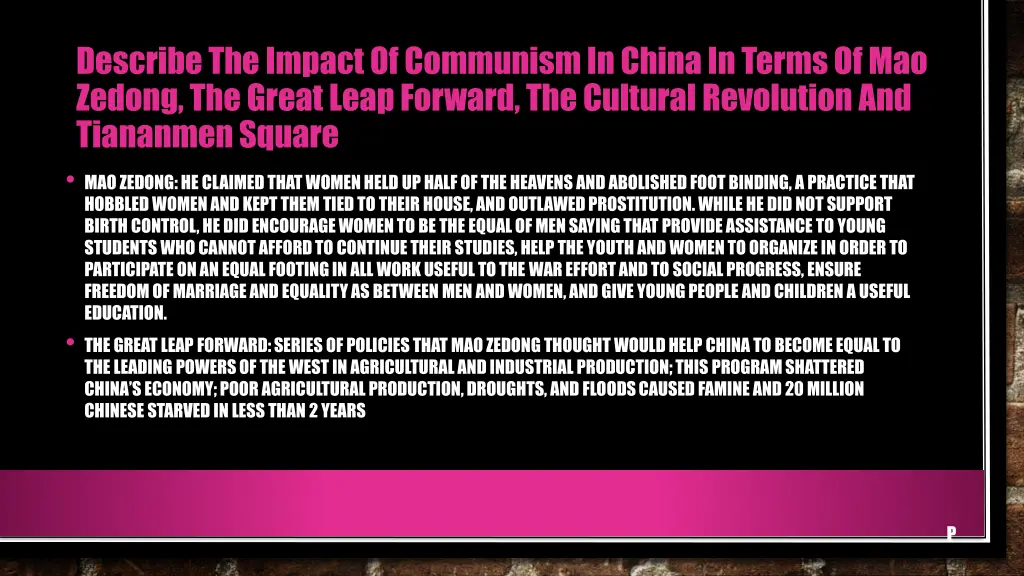 describe the impact of communism in china