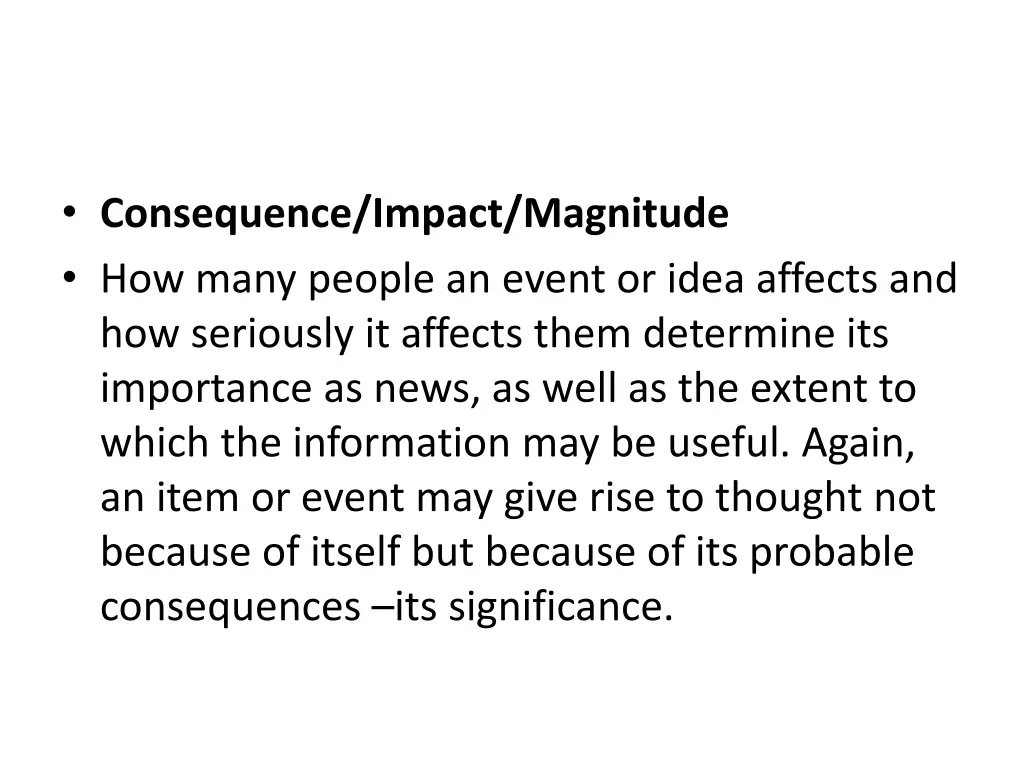 consequence impact magnitude how many people