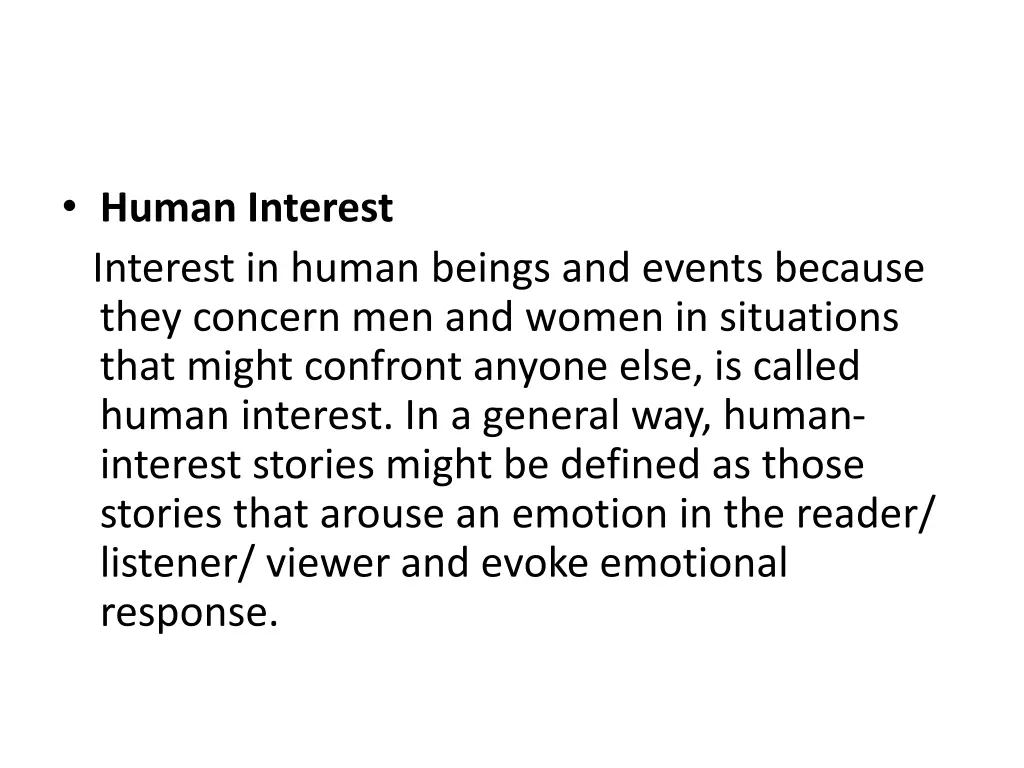 human interest interest in human beings