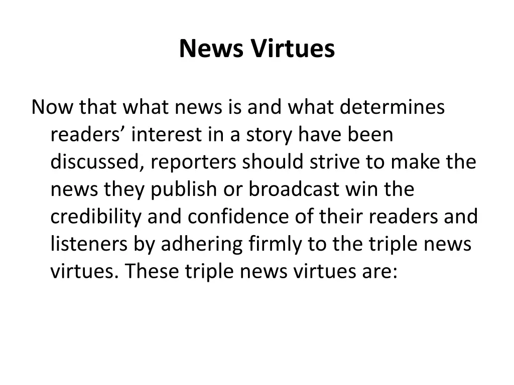 news virtues