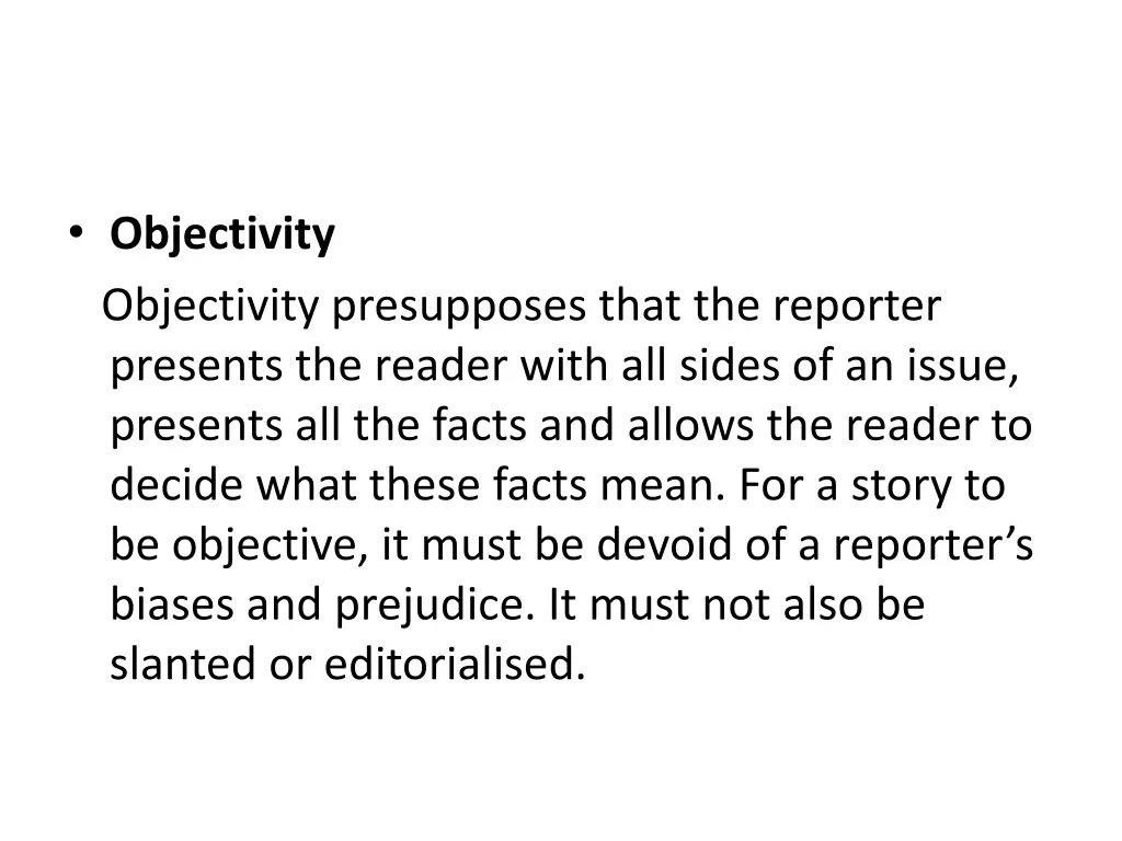 objectivity objectivity presupposes that