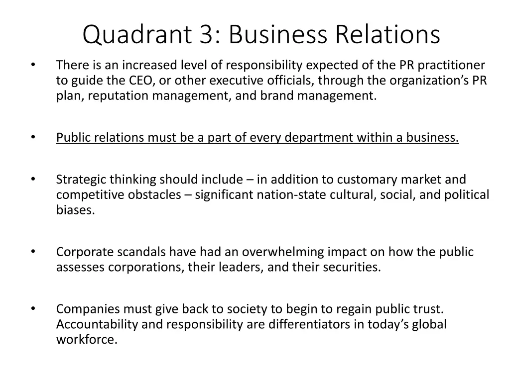 quadrant 3 business relations