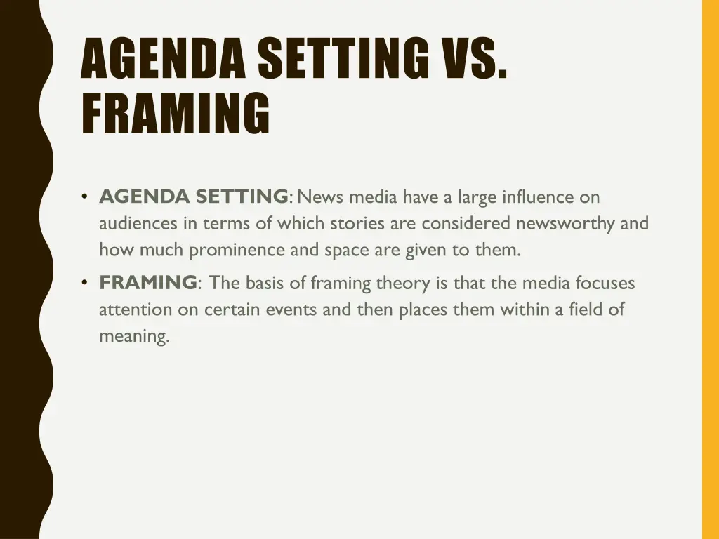 agenda setting vs framing