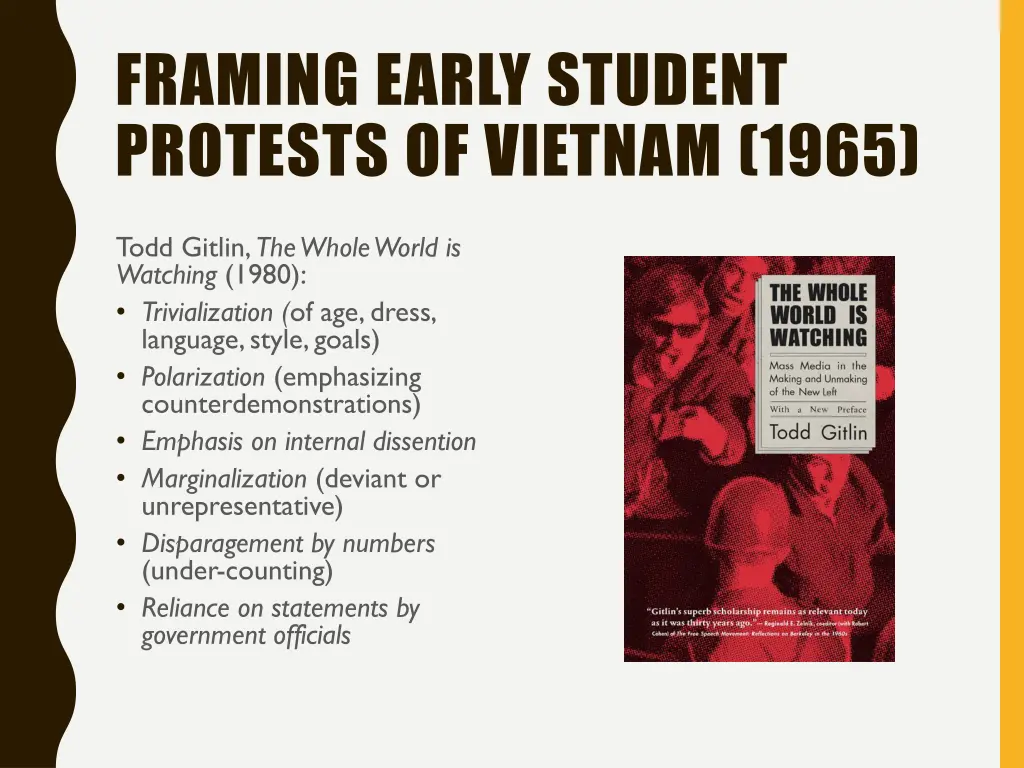 framing early student protests of vietnam 1965