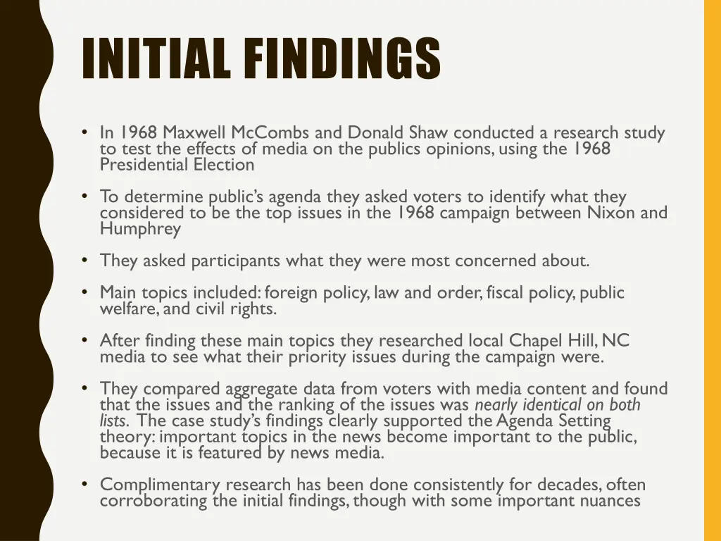 initial findings