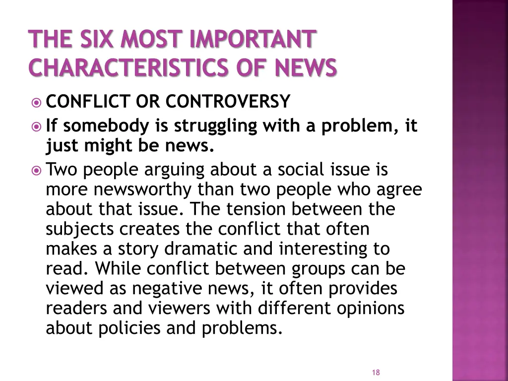 the six most important characteristics of news 4