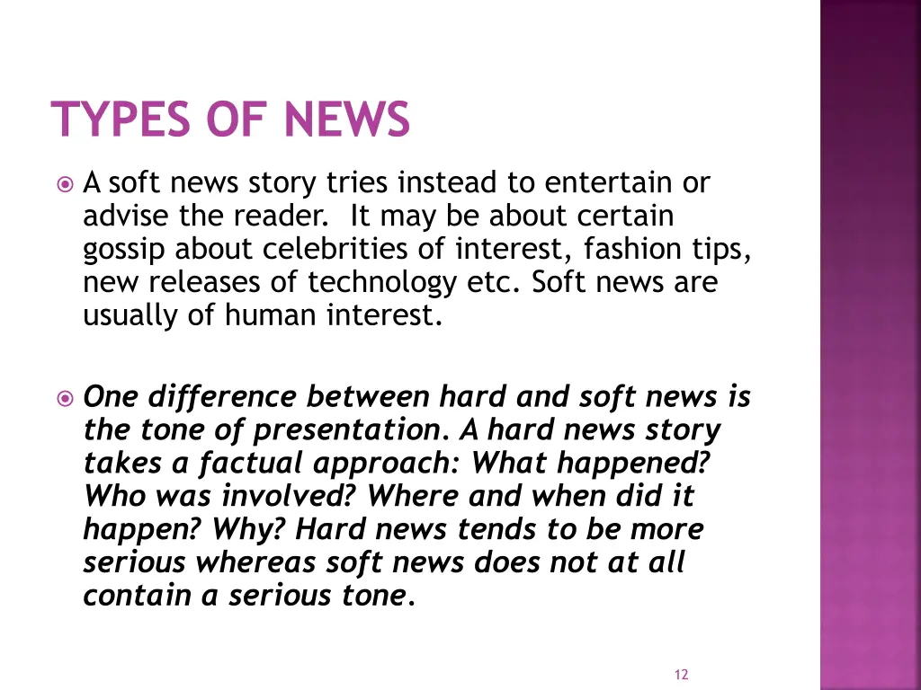 types of news 2