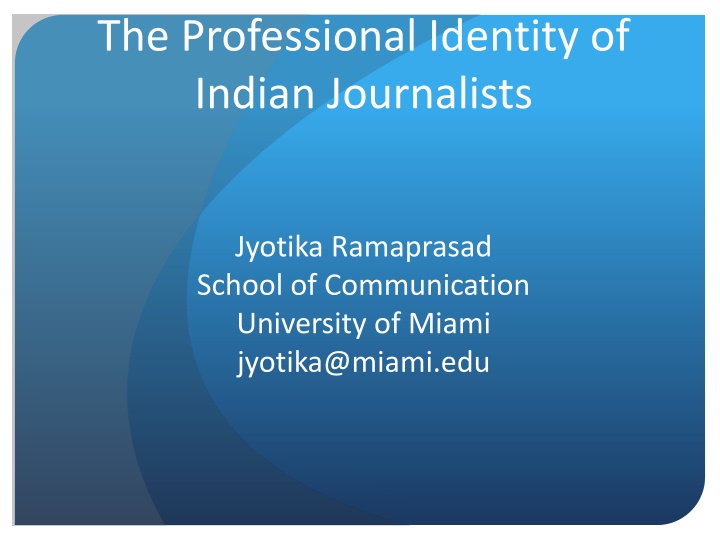 the professional identity of indian journalists