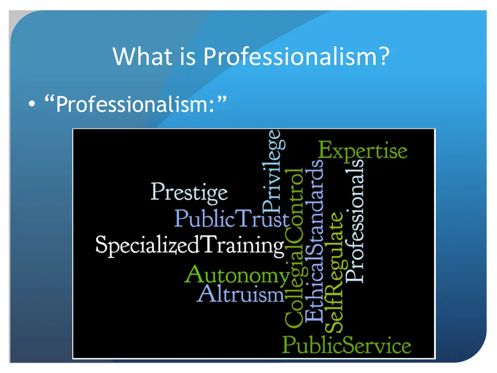 what is professionalism 2