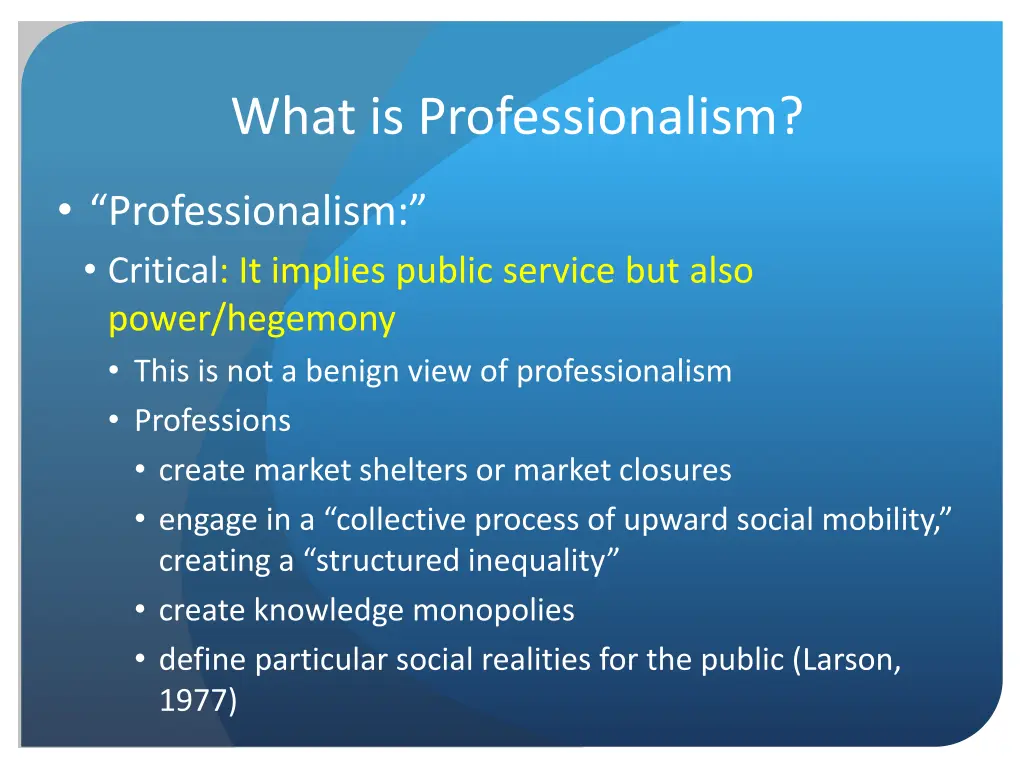 what is professionalism 3