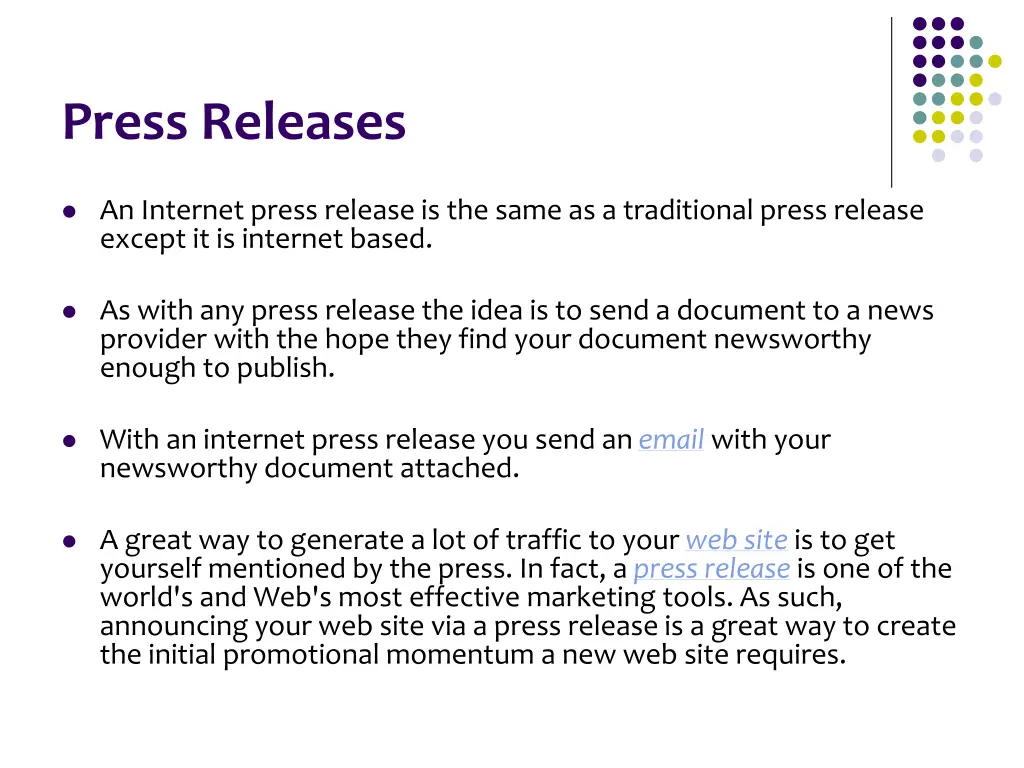 press releases