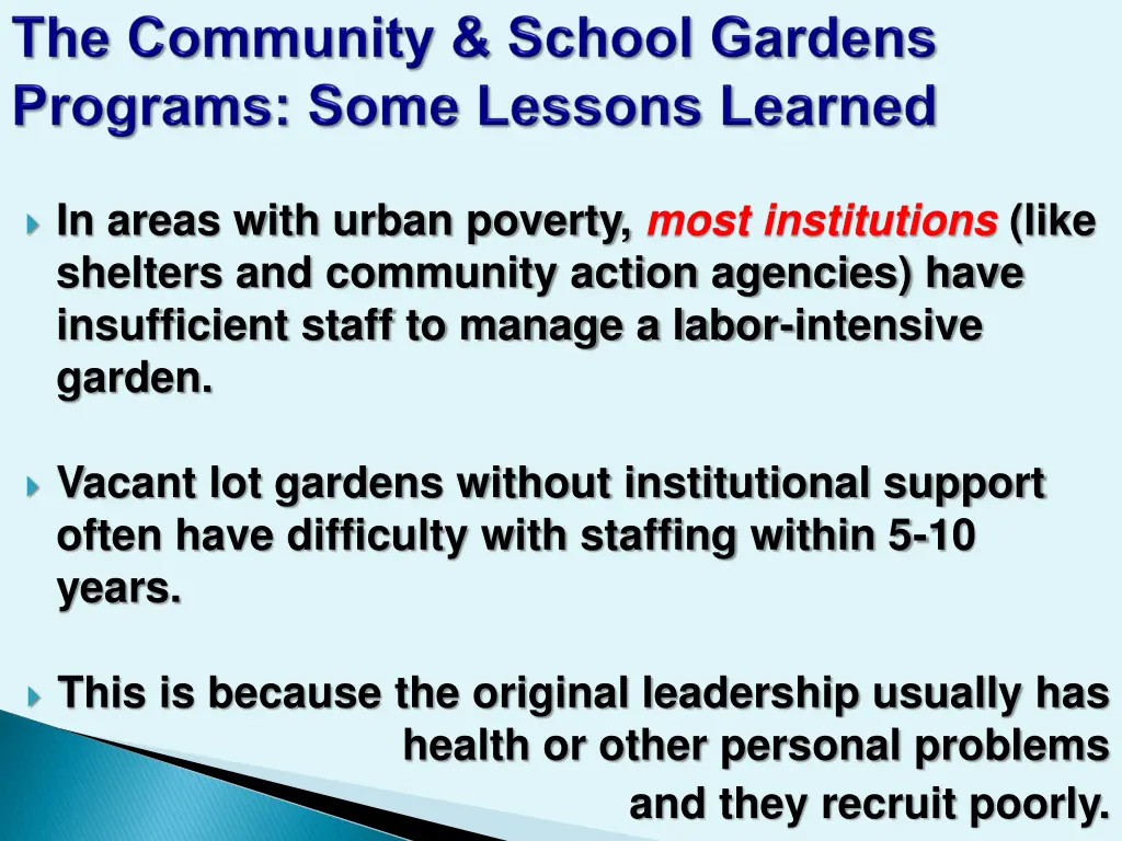 in areas with urban poverty most institutions